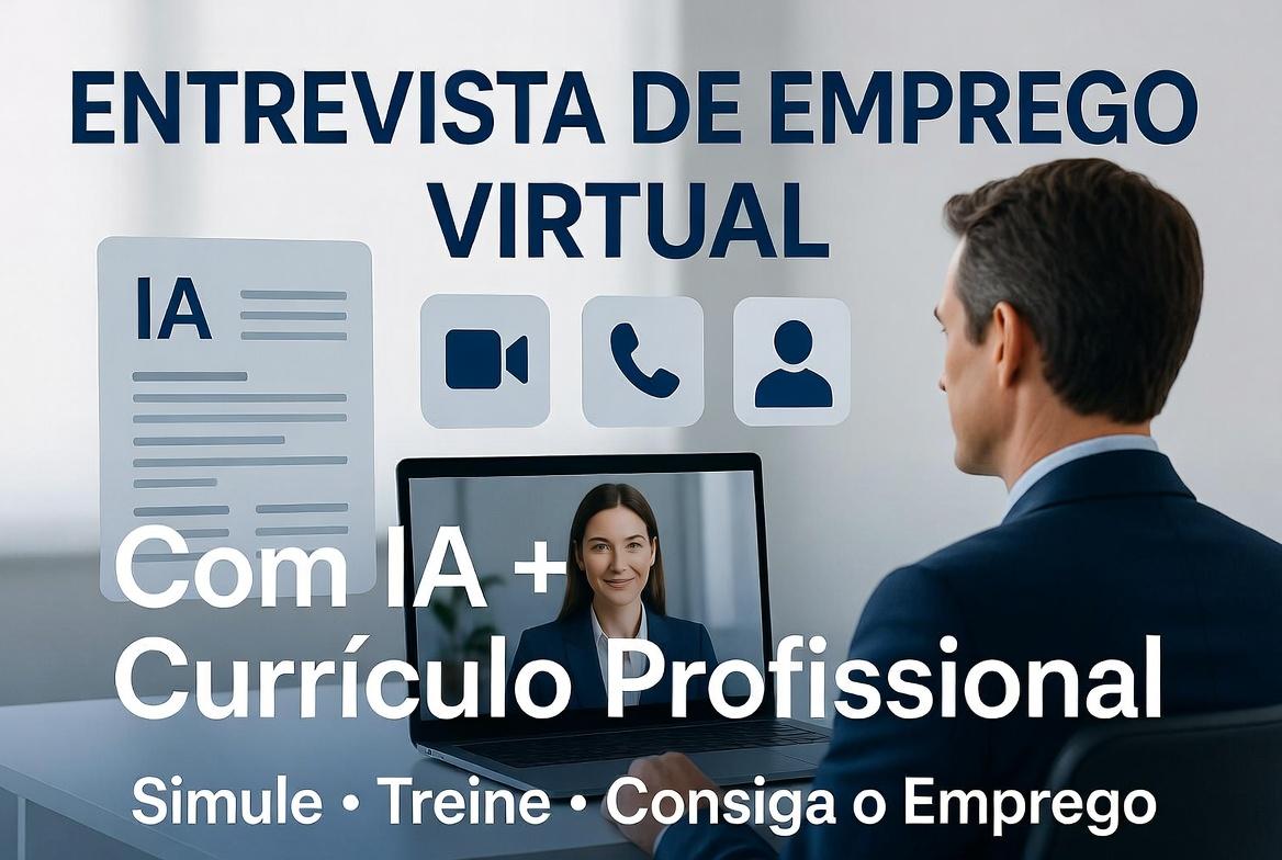 Entrevista de Emprego Virtual + Currículo com IA: Prepare-se para Conseguir o Emprego dos Sonhos